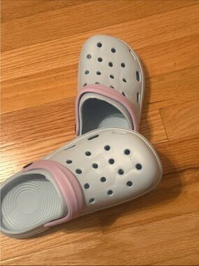 Light blue Clog Sandals with lilac Strap